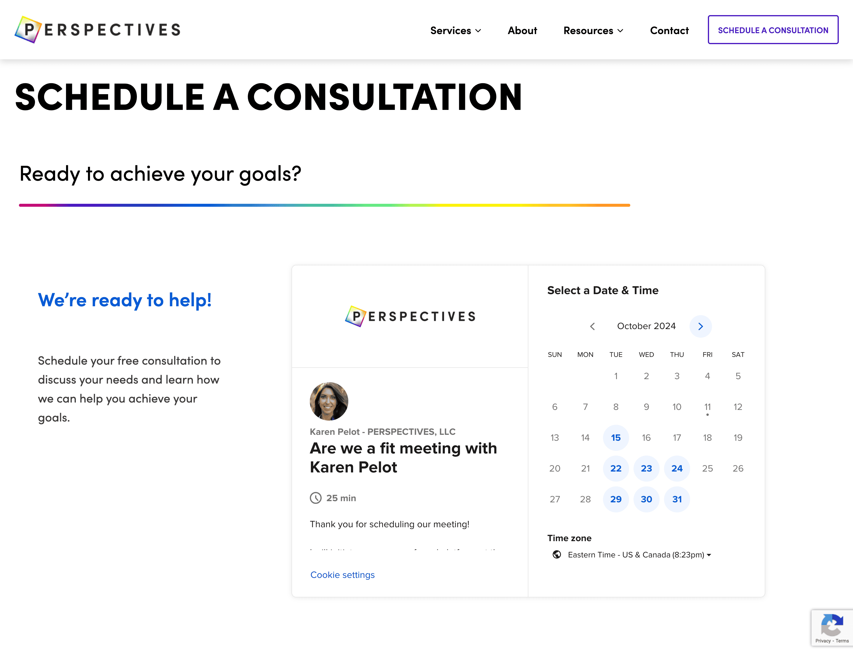 Perspectives Consultation Form Calendly