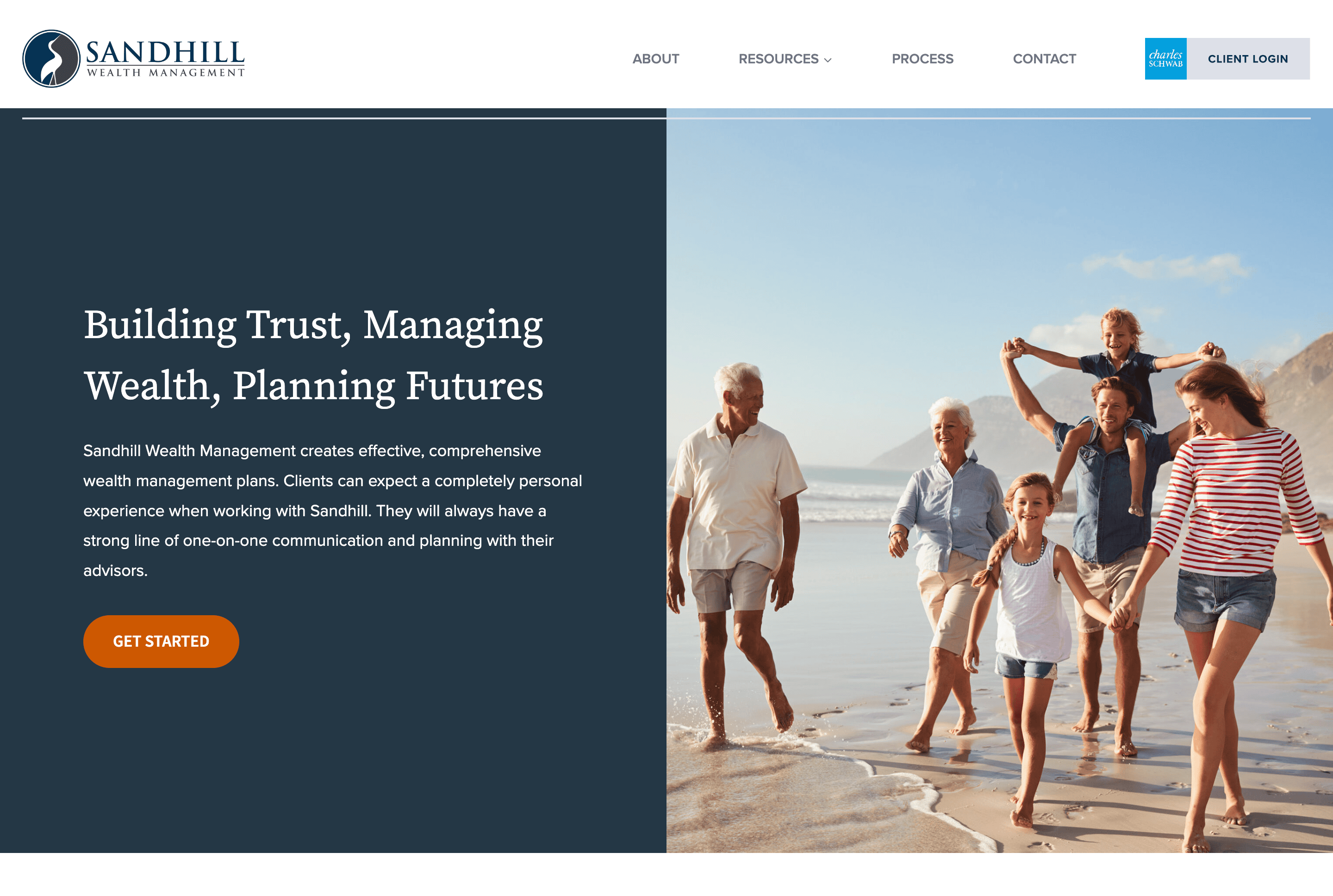 Sandhill Wealth Management Website on Computer